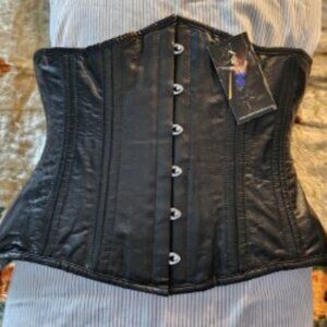 NWT Empress 32/2XL FAUX LEATHER PVC TIGHT LACING CORSET STEEL BONED
